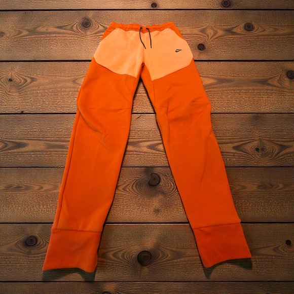 Nike Tech Fleece Jogger Pants Orange Peach Slim Fit Men Size S CU4495-893